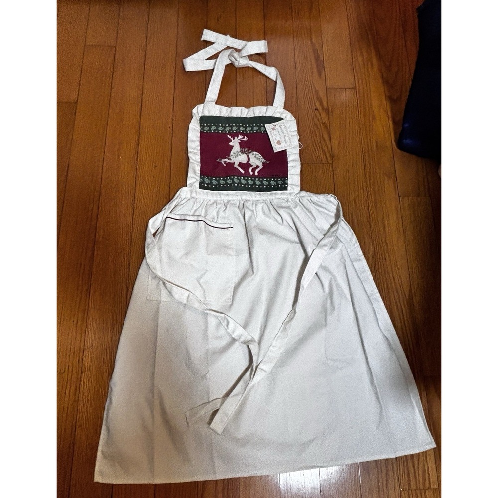 Colonial of Cape Cod America's Sampler Christmas Reindeer Apron USA With Tag[N